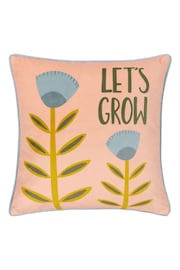 Furn Pink Let's Grow Piped Velvet Cushion - Image 2 of 6