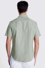 MOSS Sage Green Short Sleeve Washed Oxford Shirt - Image 2 of 6