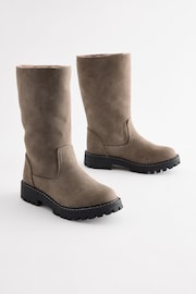 Neutral Chunky Tall Boots - Image 1 of 6