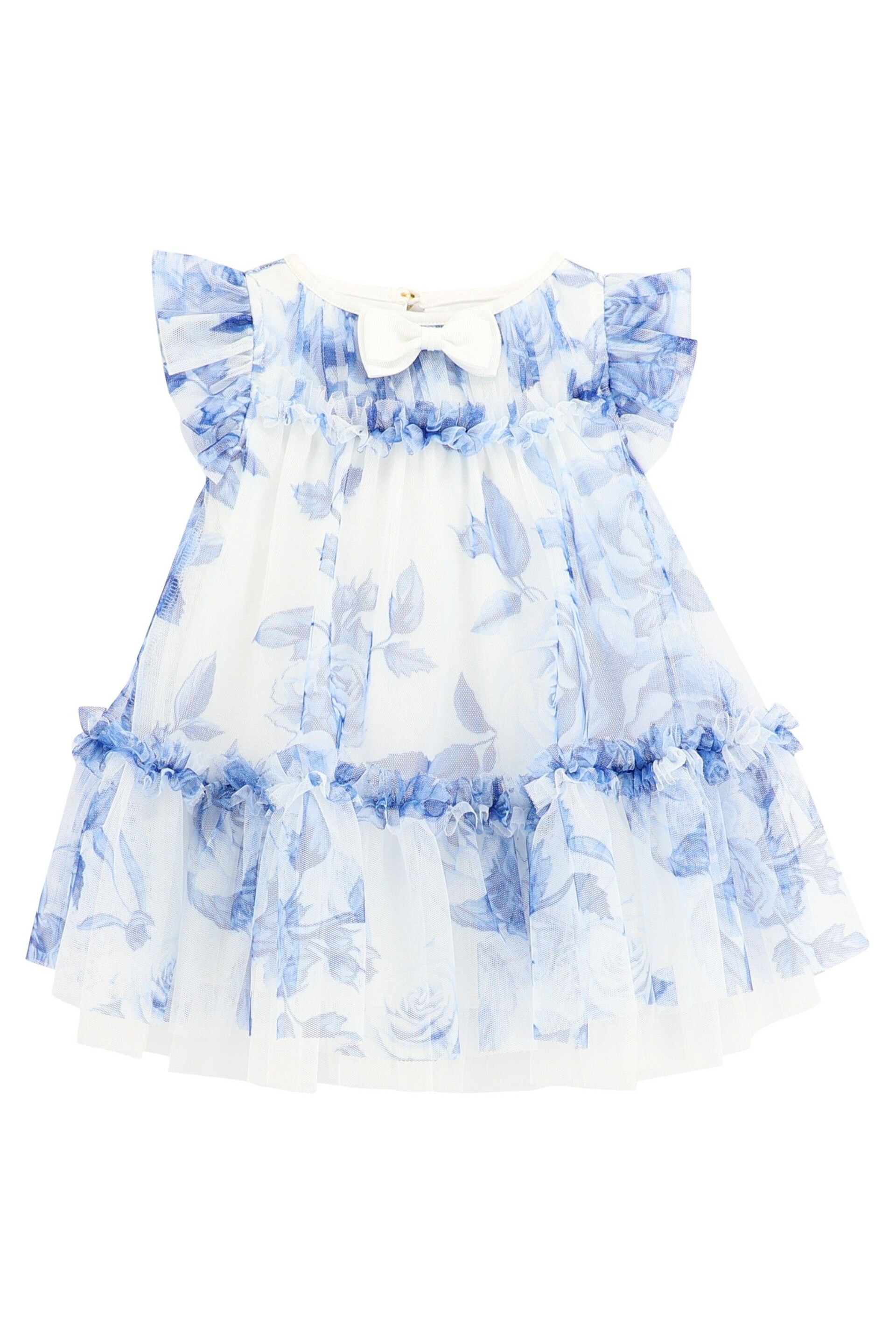 Angels Face Rosebud Flower Baby Snowdrop White Dress - Image 3 of 4