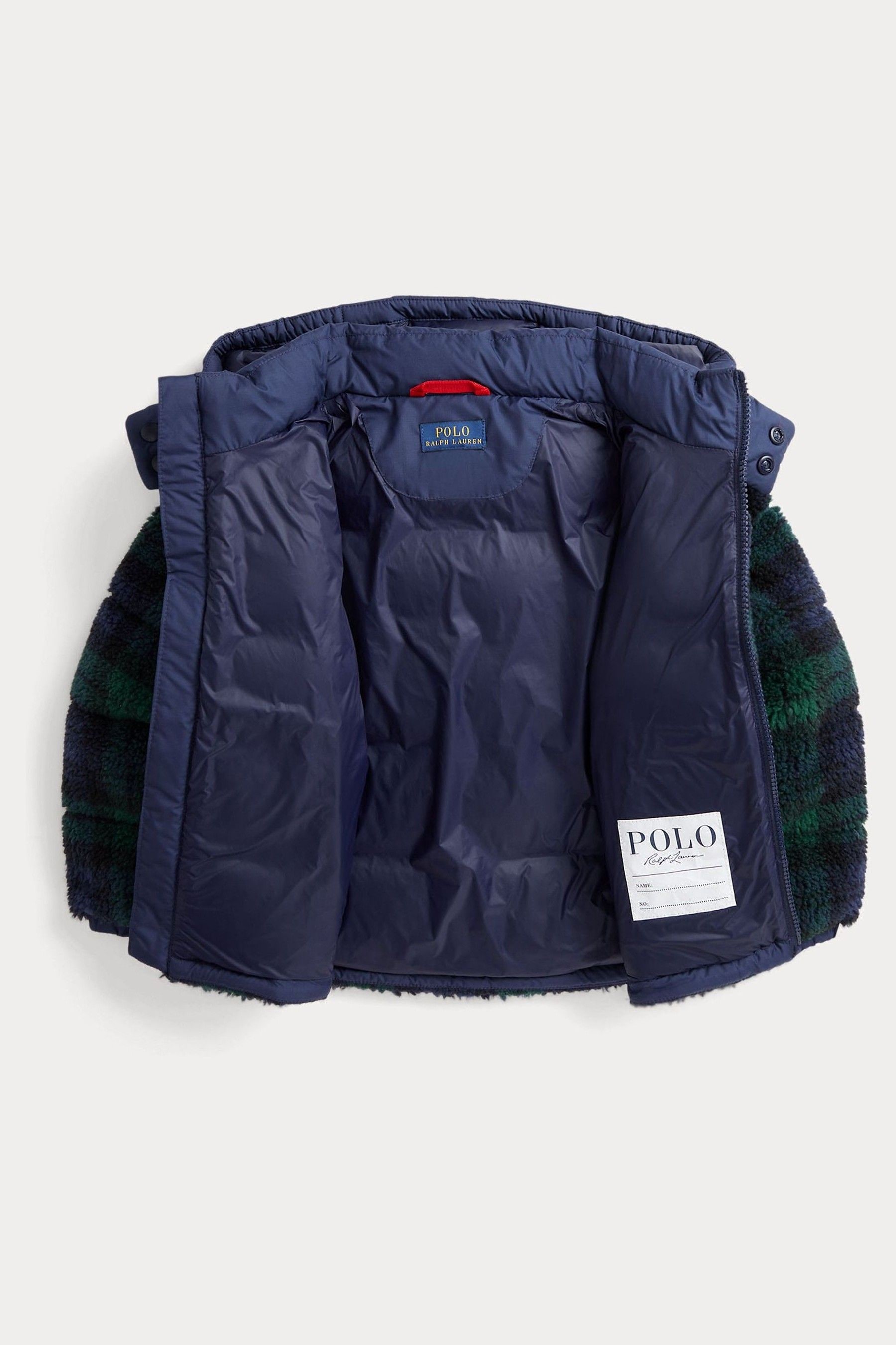 Buy Polo Ralph Lauren Boy Navy Tartan Puffer Jacket from the Next UK online shop