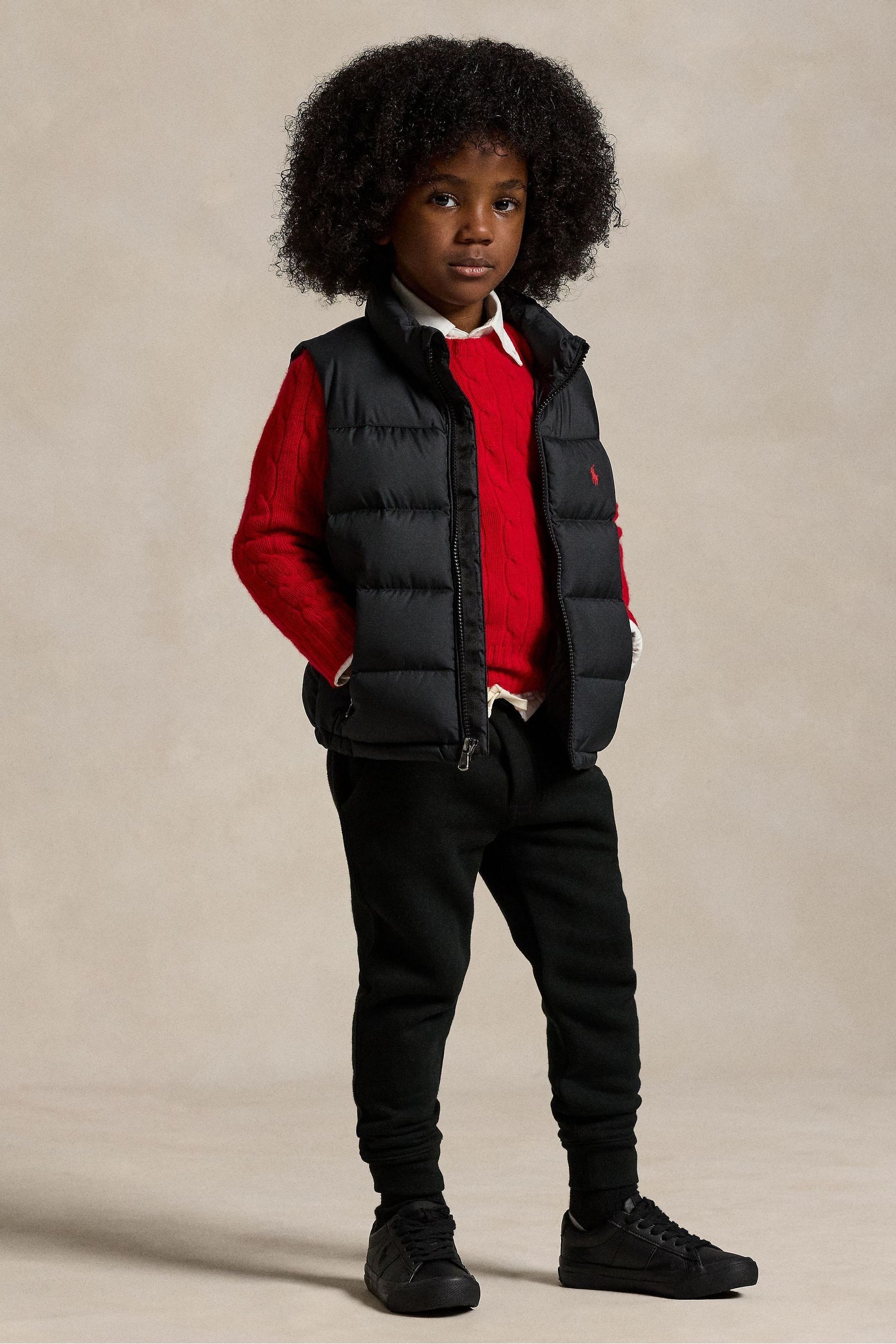 Buy Polo Ralph Lauren Boys Ripstop Down Black Gilet from Next Luxembourg