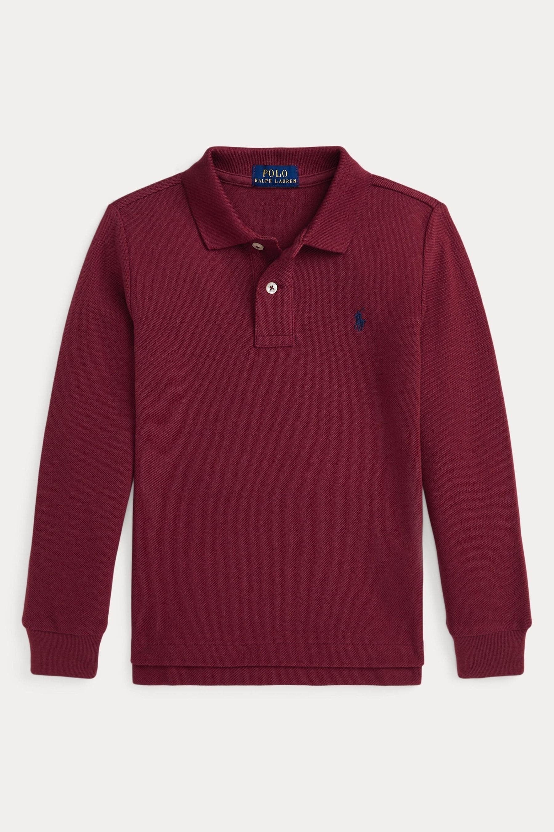 Buy Polo Ralph Lauren Boys Burgundy Red Long Sleeve 100 Cotton Polo Shirt from the Next UK online shop
