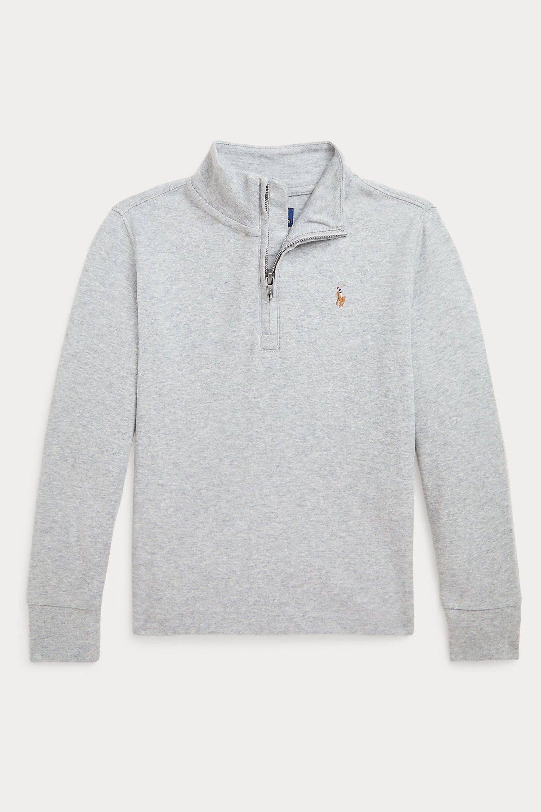 Polo Ralph Lauren Boys Grey 100 Cotton Quarter Zip Sweatshirt