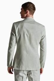 Ted Baker Tailoring Green Leo Linen Blend Slim Fit Jacket - Image 3 of 6