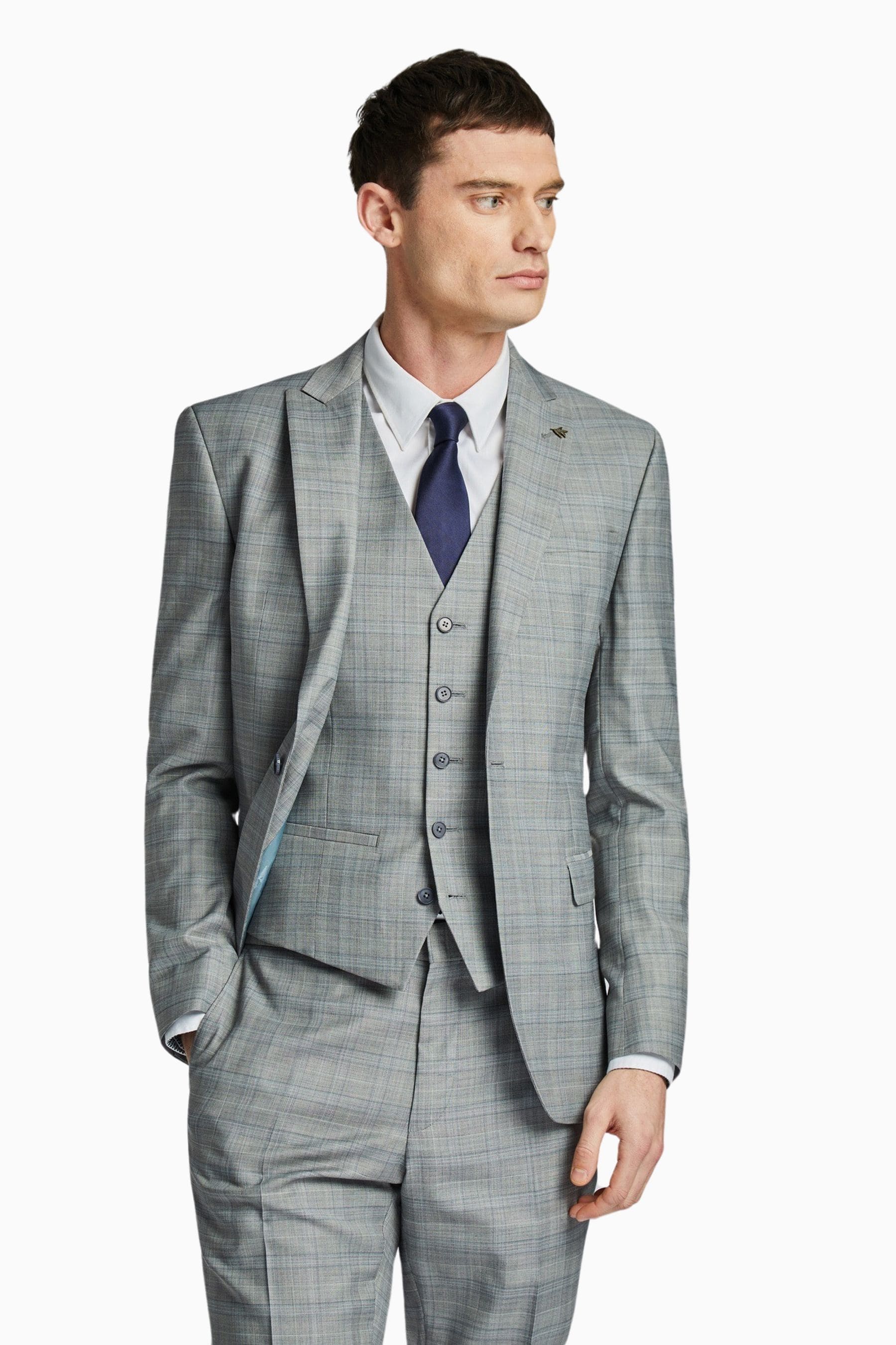 Buy Ted Baker Tailoring Grey Prince of Wales Check Slim Fit Jacket from the Next UK online shop