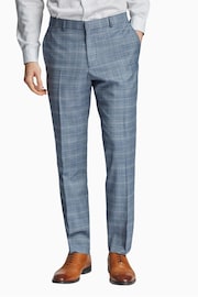 Ted Baker Tailoring Blue Tonal Check Slim Fit Trousers - Image 1 of 2