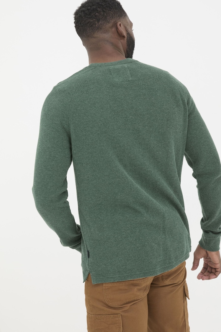 FatFace Wicklow Green Waffle Crew Neck T-Shirt - Image 2 of 6