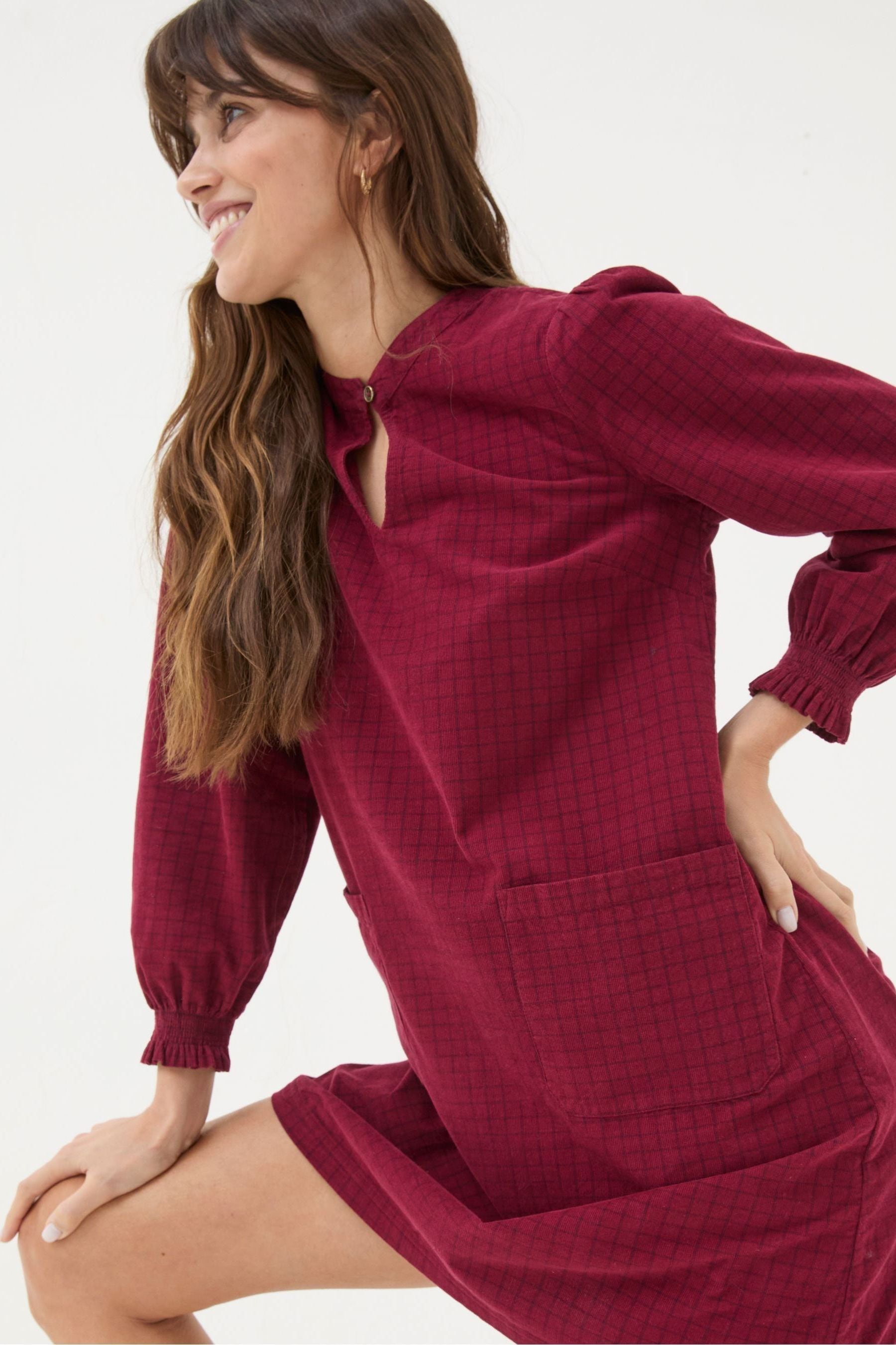 Buy FatFace Fran Red Check Cord Dress from Next Luxembourg