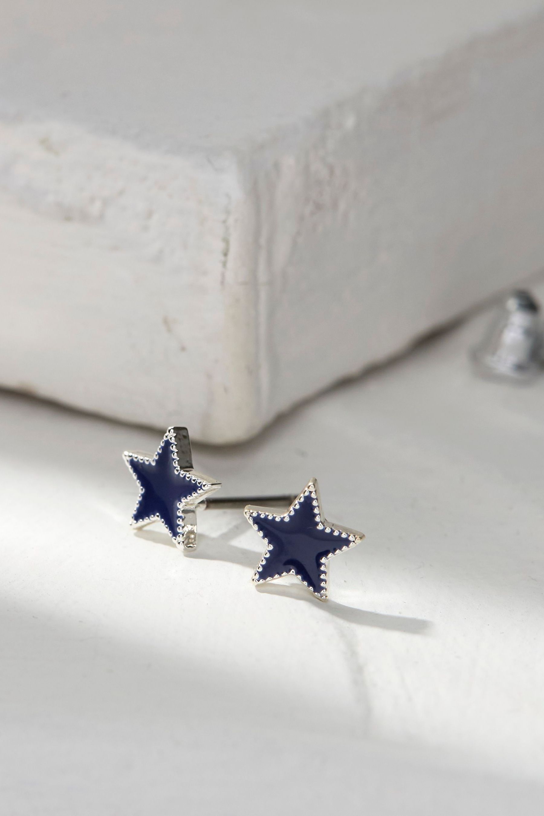 Buy FatFace Blue Enamel Star Studs Earrings from the Next UK online shop