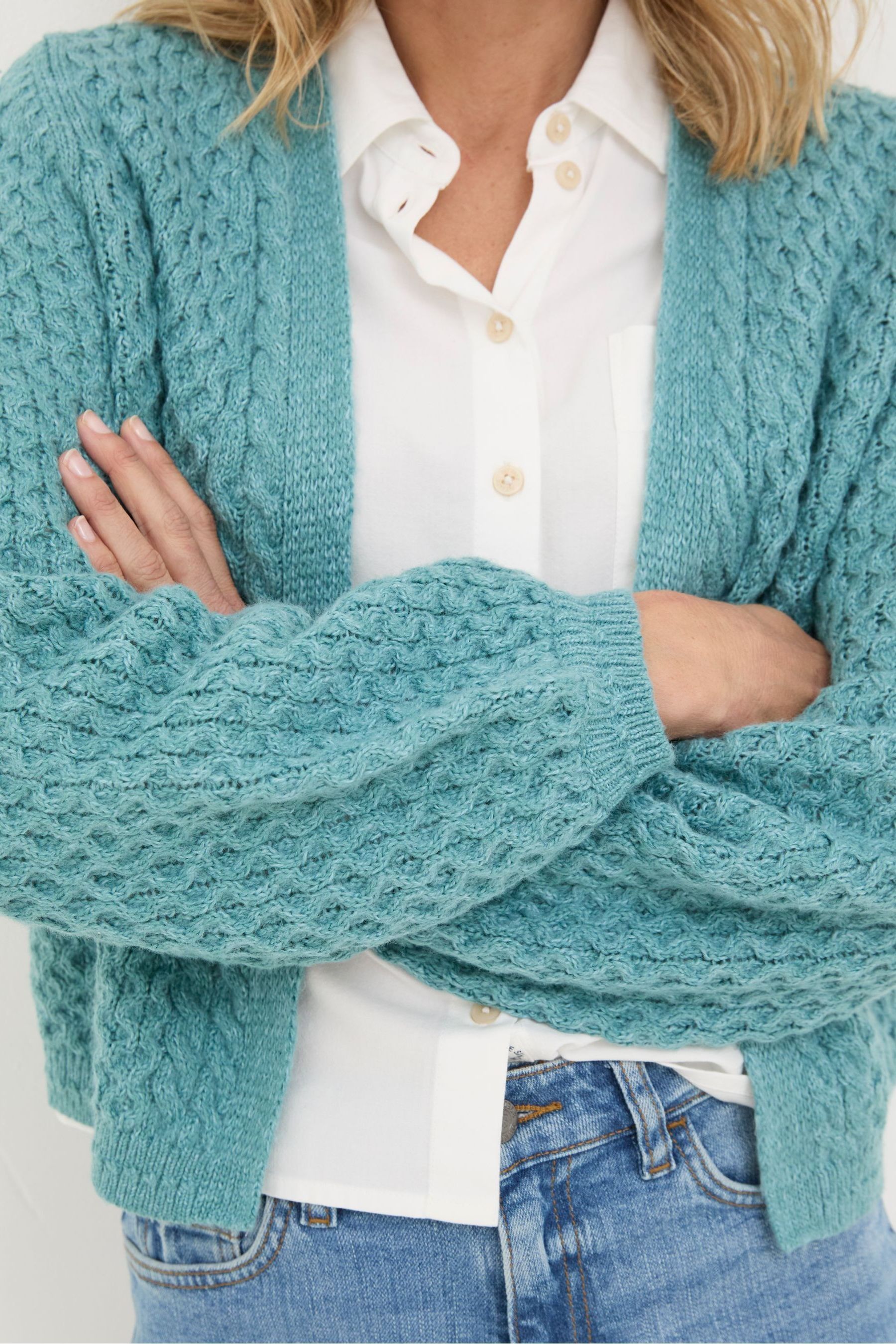Light teal cardigan shop
