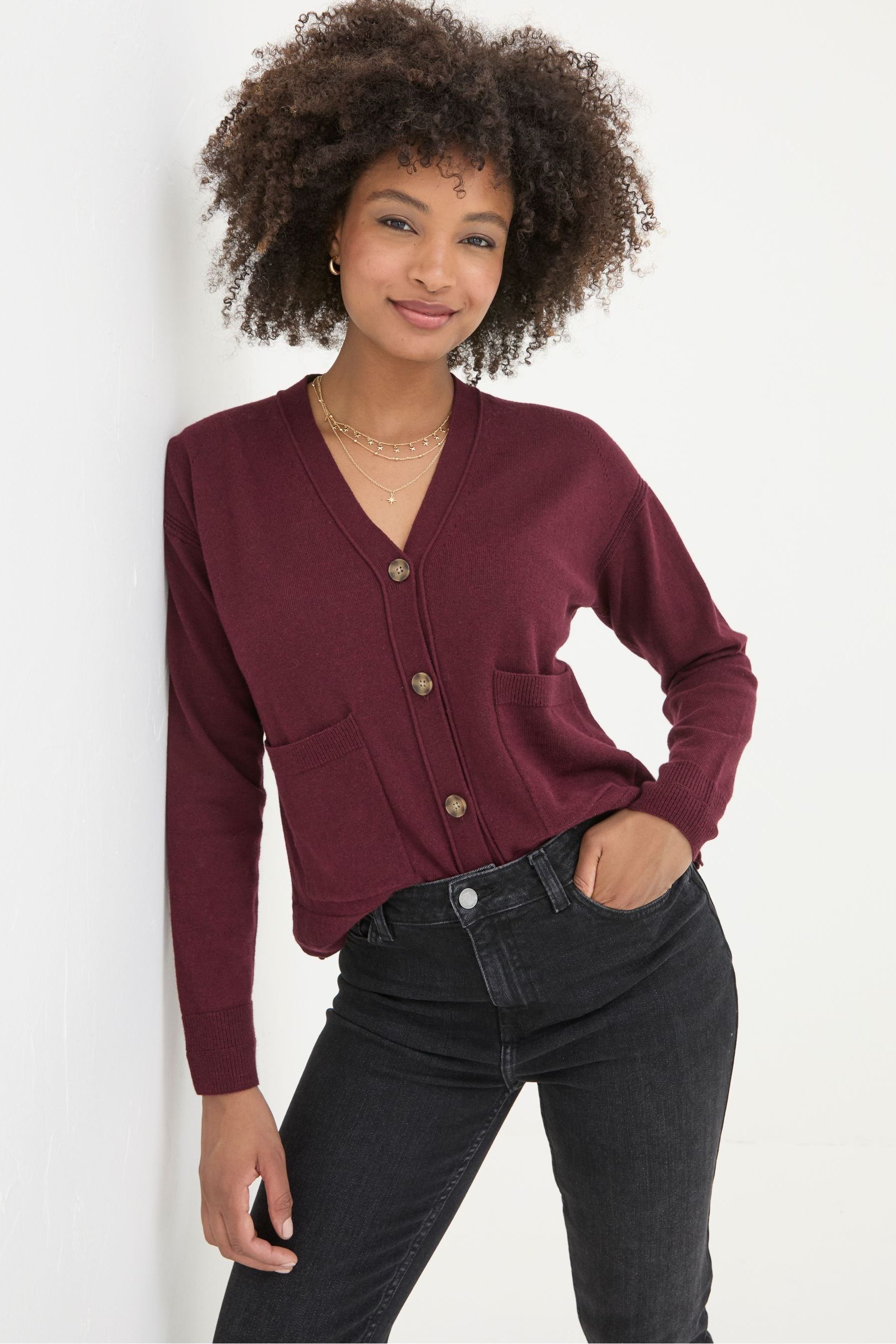 Red cotton cardigan shop