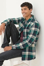 FatFace Green Long Sleeve Blake Check Shirt - Image 1 of 5