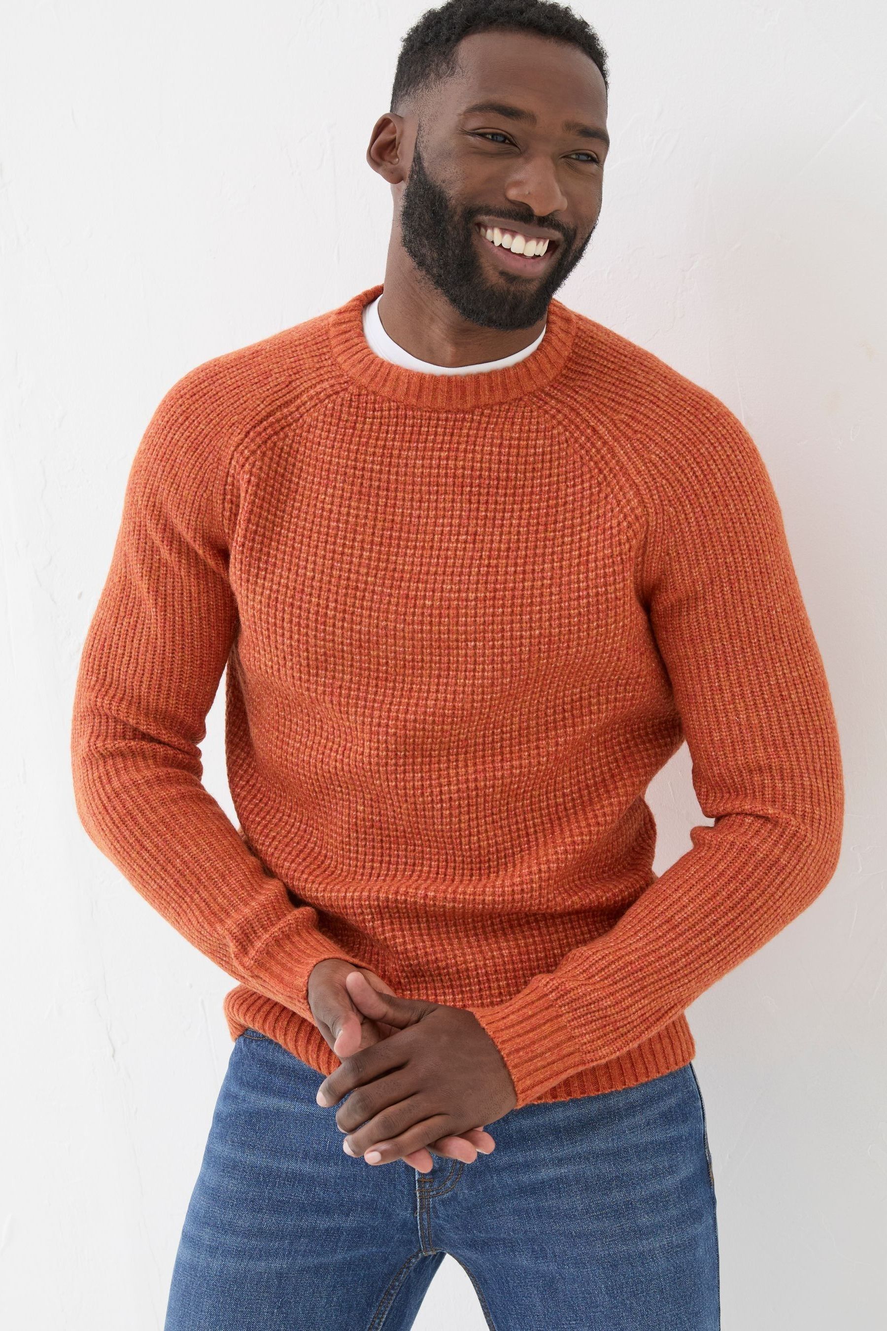 Orange crew neck discount