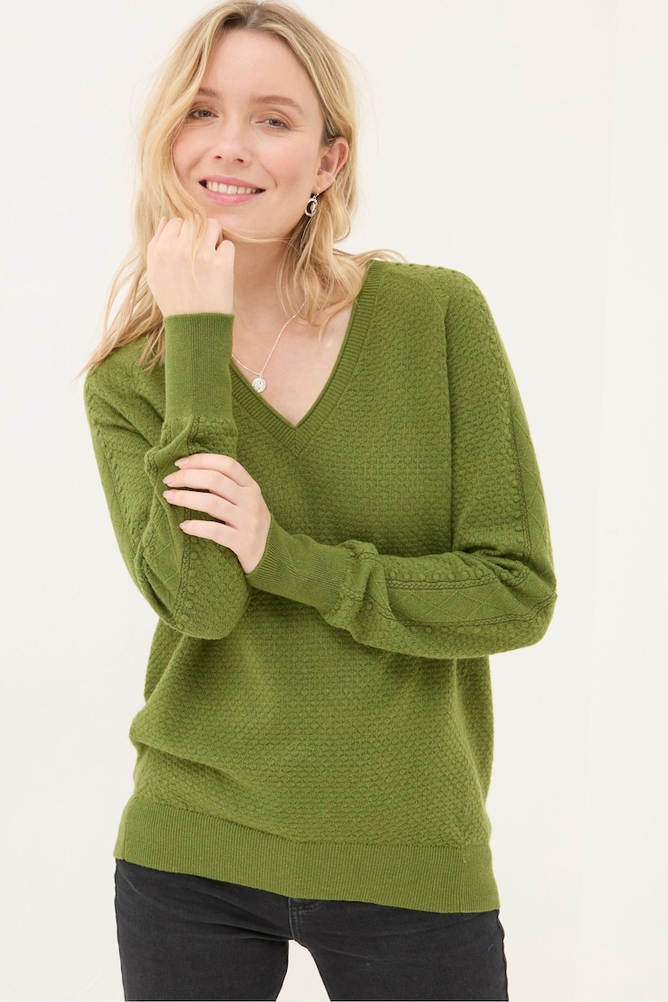 FatFace Arrabella Olive Green Jumper - Image 1 of 5