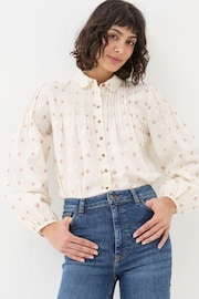 FatFace Elsie Ivory Dobby Blouse - Image 1 of 6