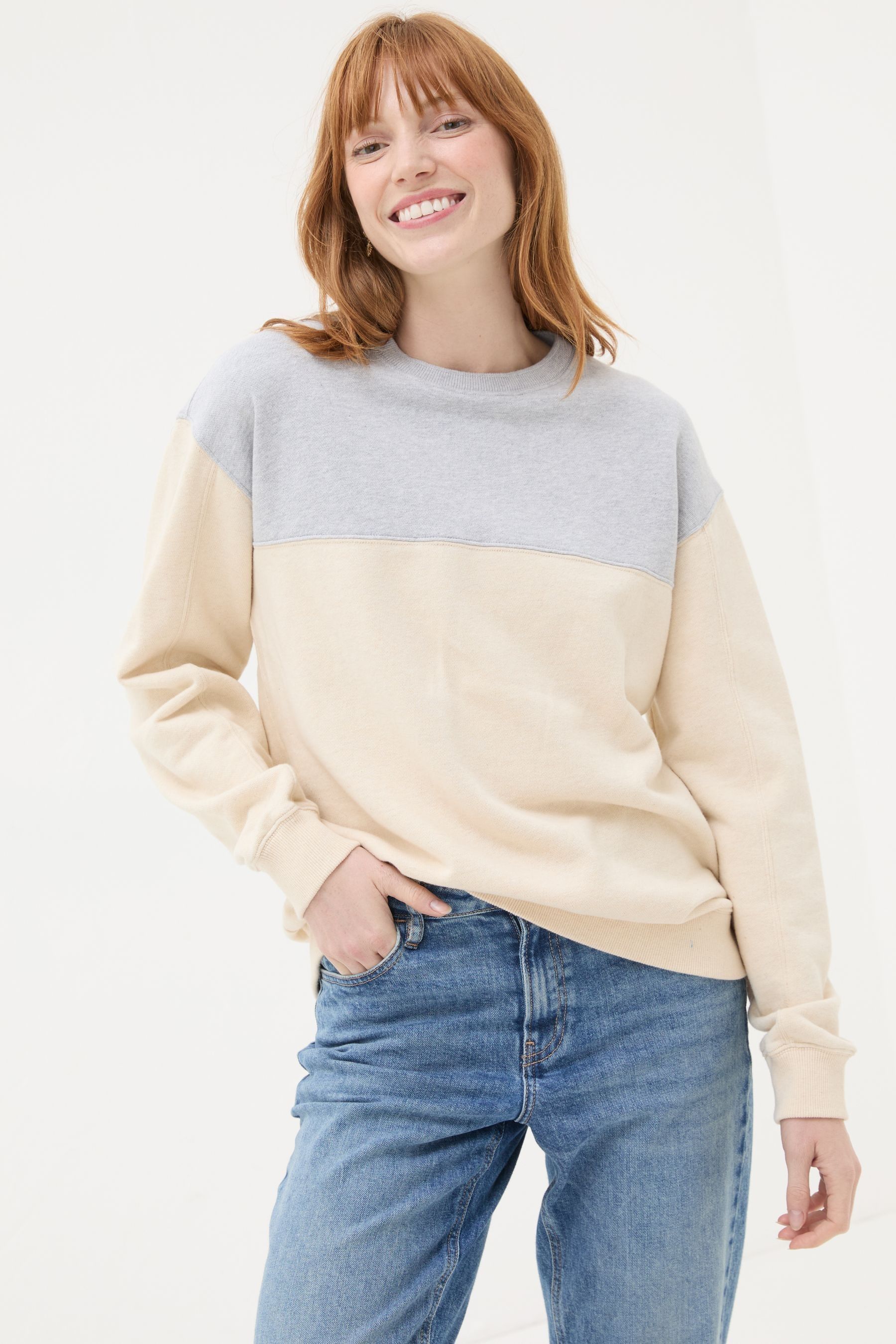 Buy FatFace Organic Cotton Crew Neck Sweatshirt from Next Luxembourg