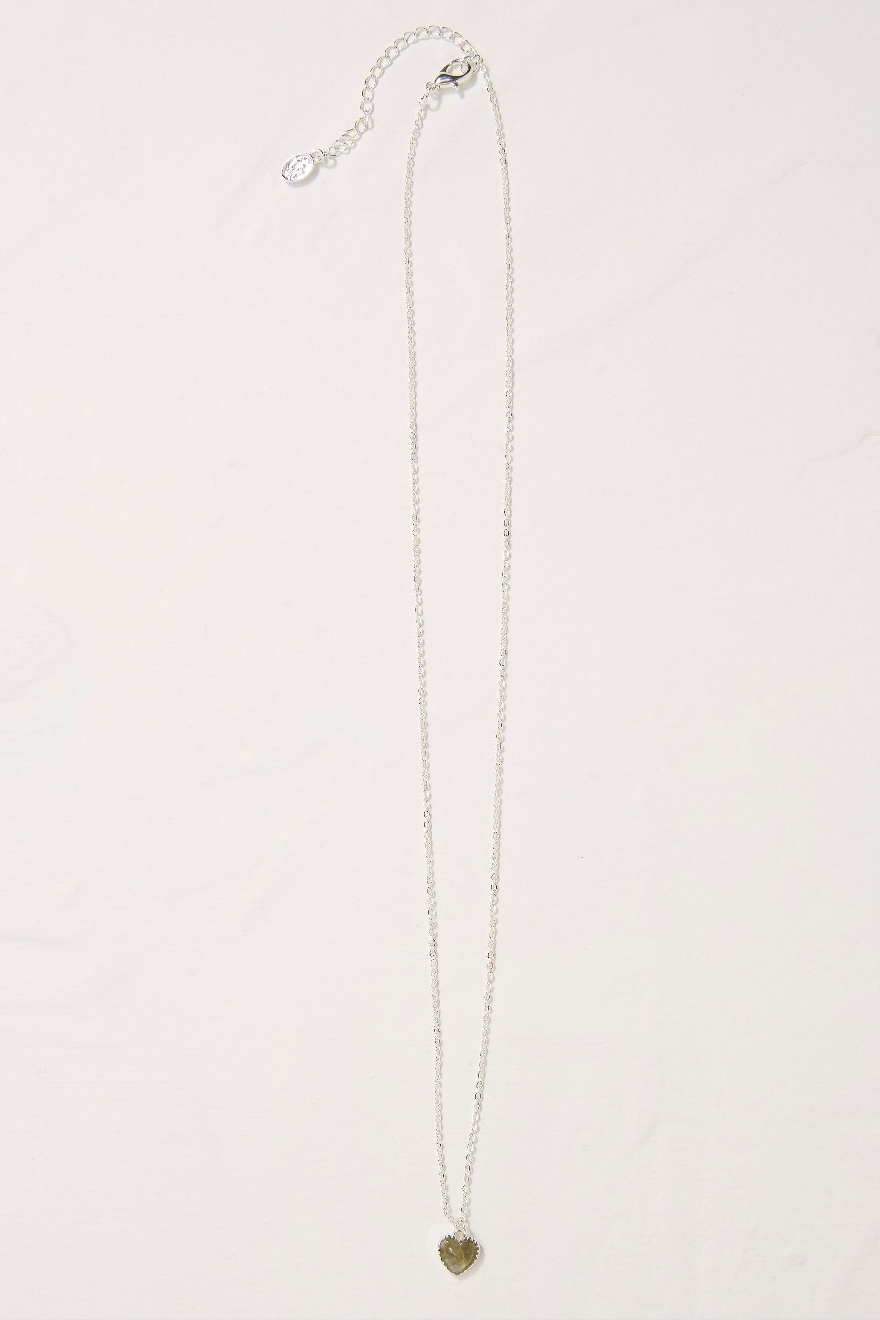 Buy FatFace Silver Tone Heart Stone Necklace from the Next UK online shop