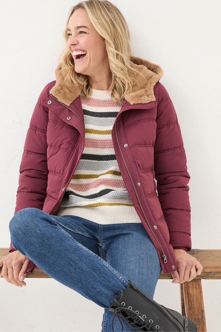 FatFace Lara Red Lara Puffer Coat - Image 1 of 6