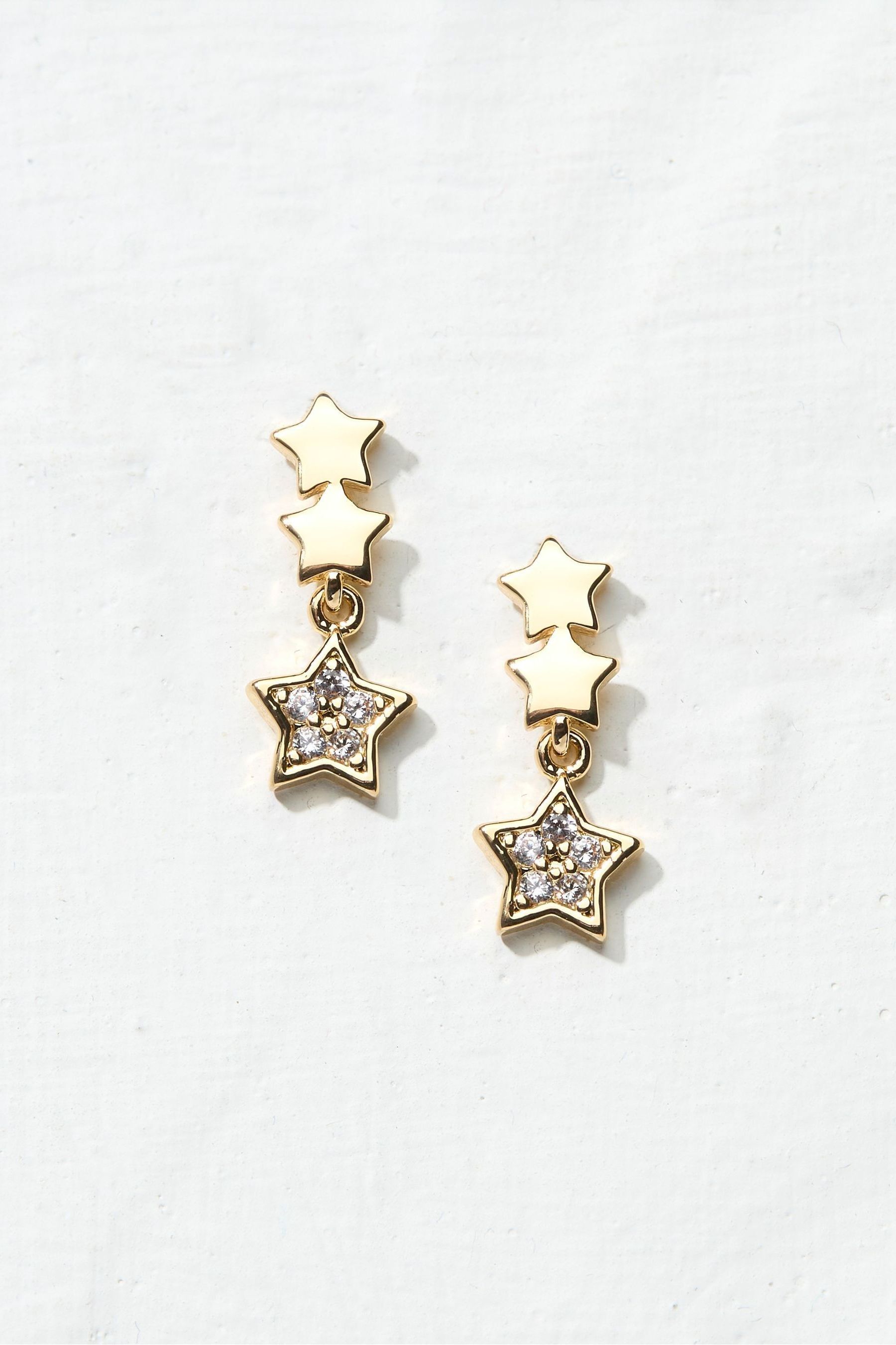 Buy FatFace Gold Tone Trio Star Earrings from the Next UK online shop