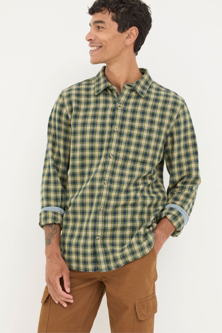 FatFace Green Long Sleeve Read Check Shirt - Image 1 of 5