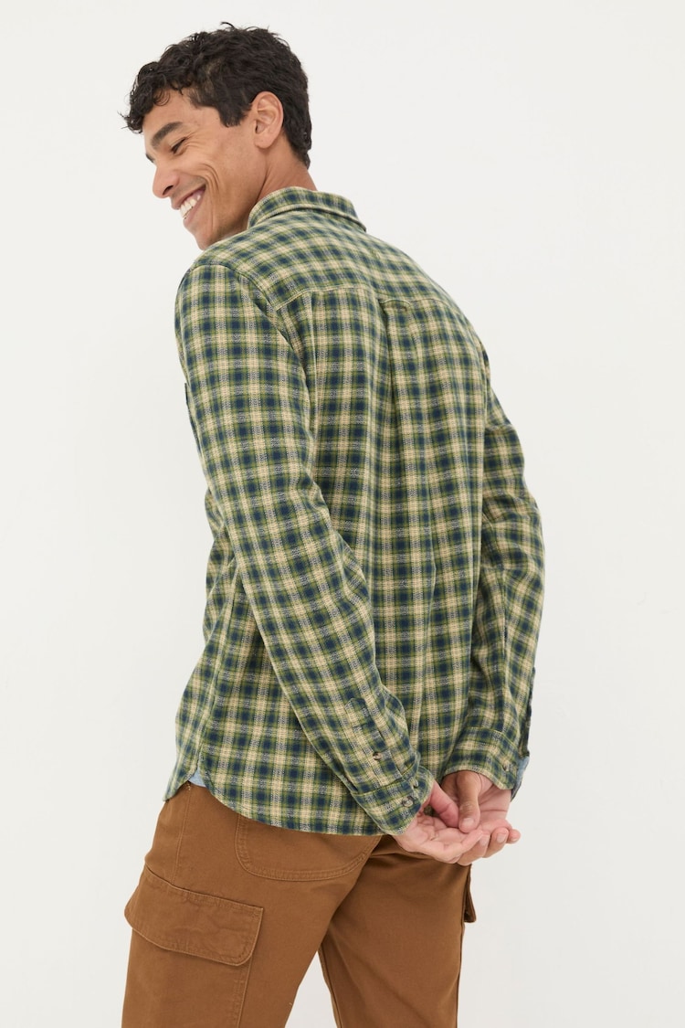 FatFace Green Long Sleeve Read Check Shirt - Image 2 of 5