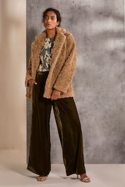 FatFace Maggie Natural Short Teddy Coat - Image 1 of 5