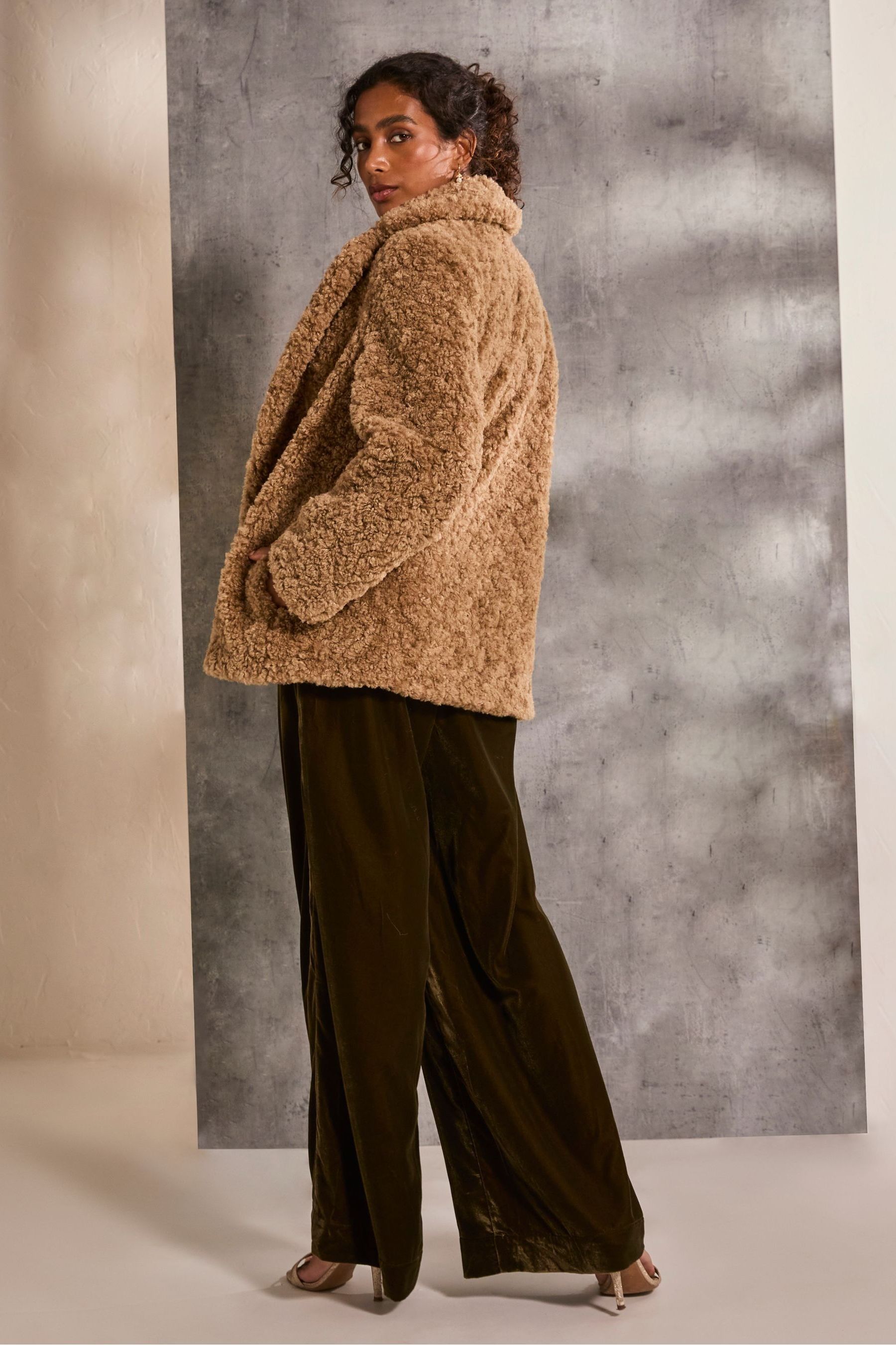 Buy FatFace Maggie Natural Short Teddy Coat from Next Lithuania