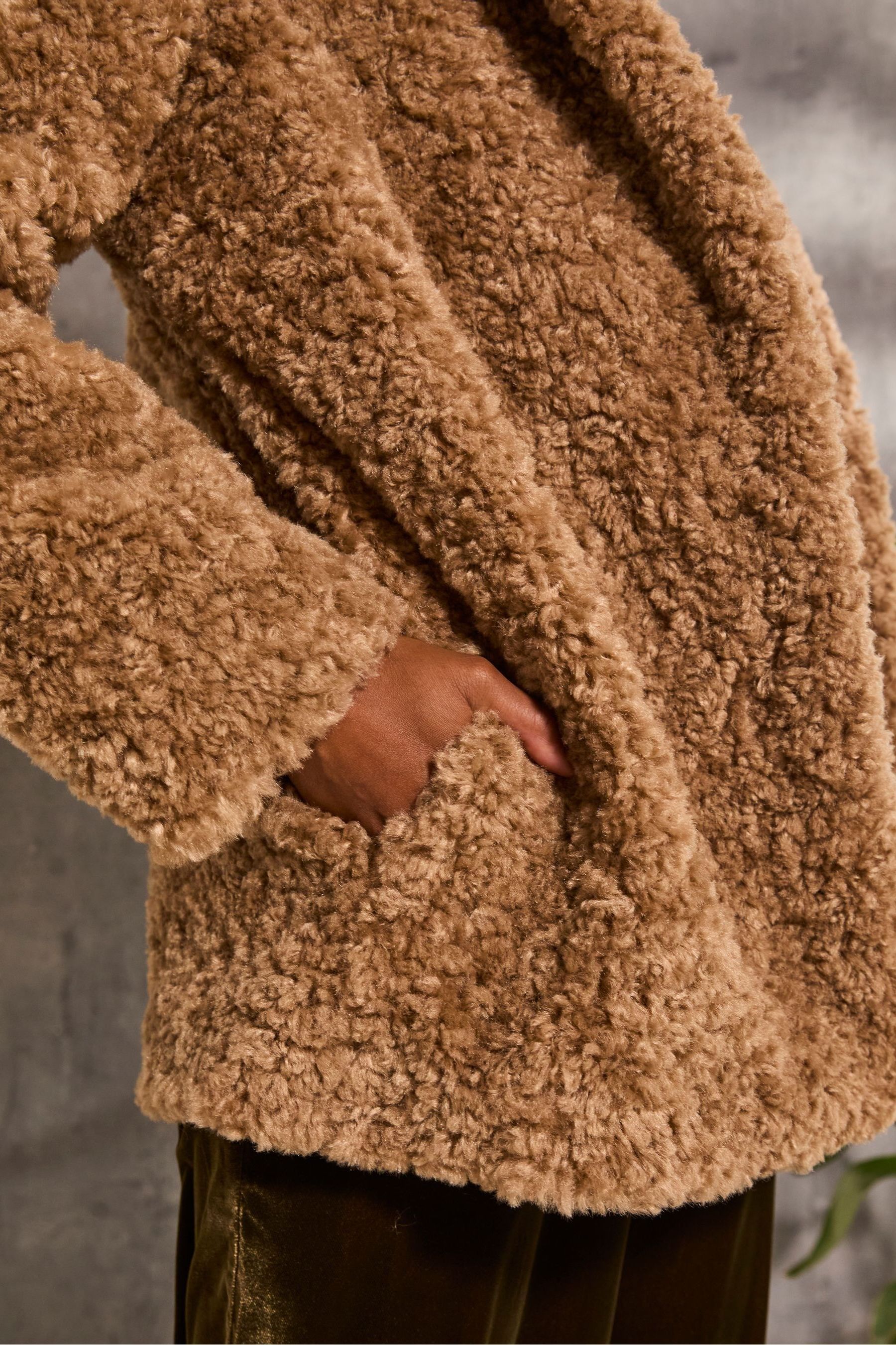 Buy FatFace Maggie Natural Short Teddy Coat from Next Lithuania