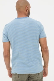 FatFace Green Short Sleeve Indigo Stripe T-Shirt - Image 2 of 5