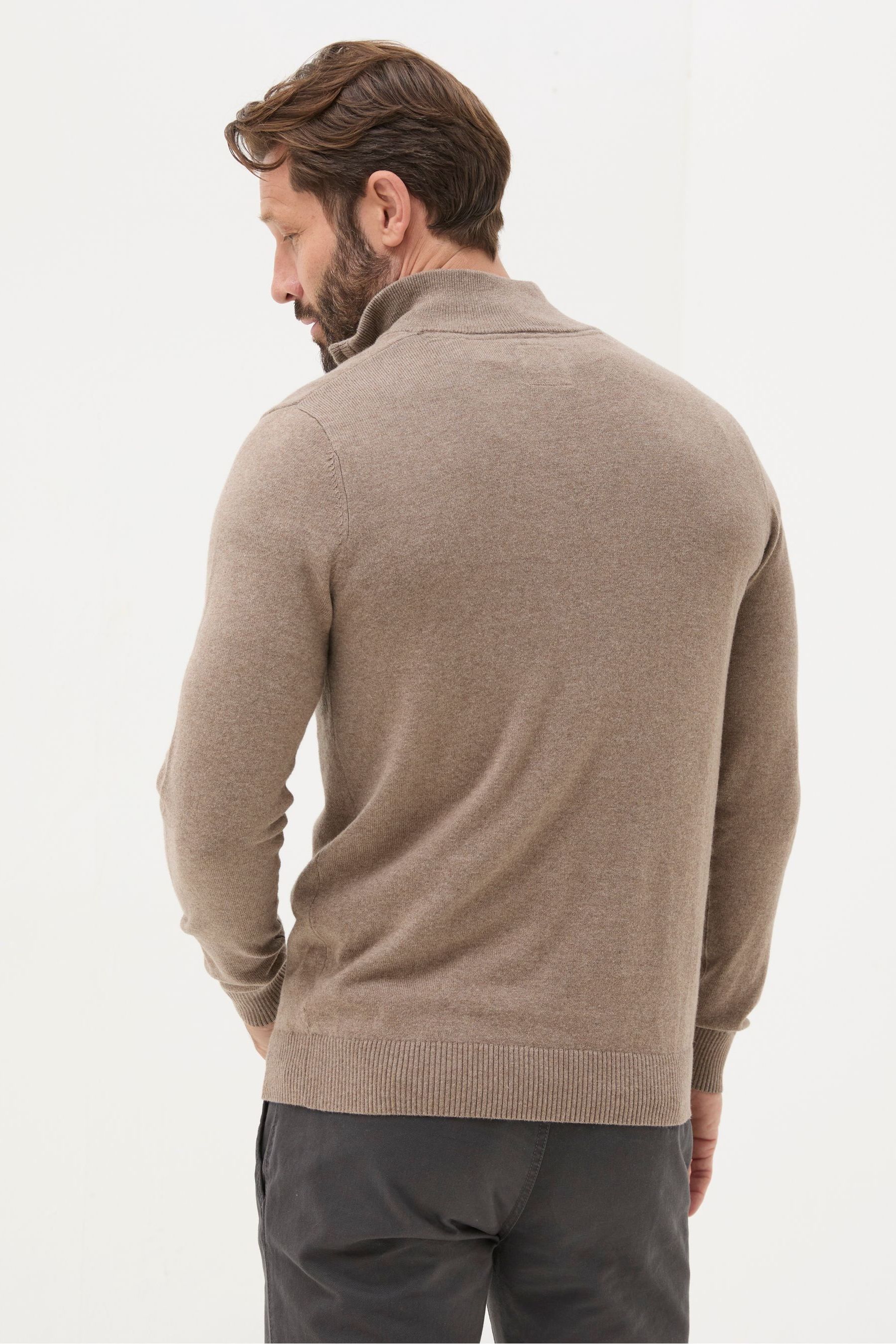 Buy FatFace Rye Natural Cotton Cashmere Half Neck Jumper from Next Georgia