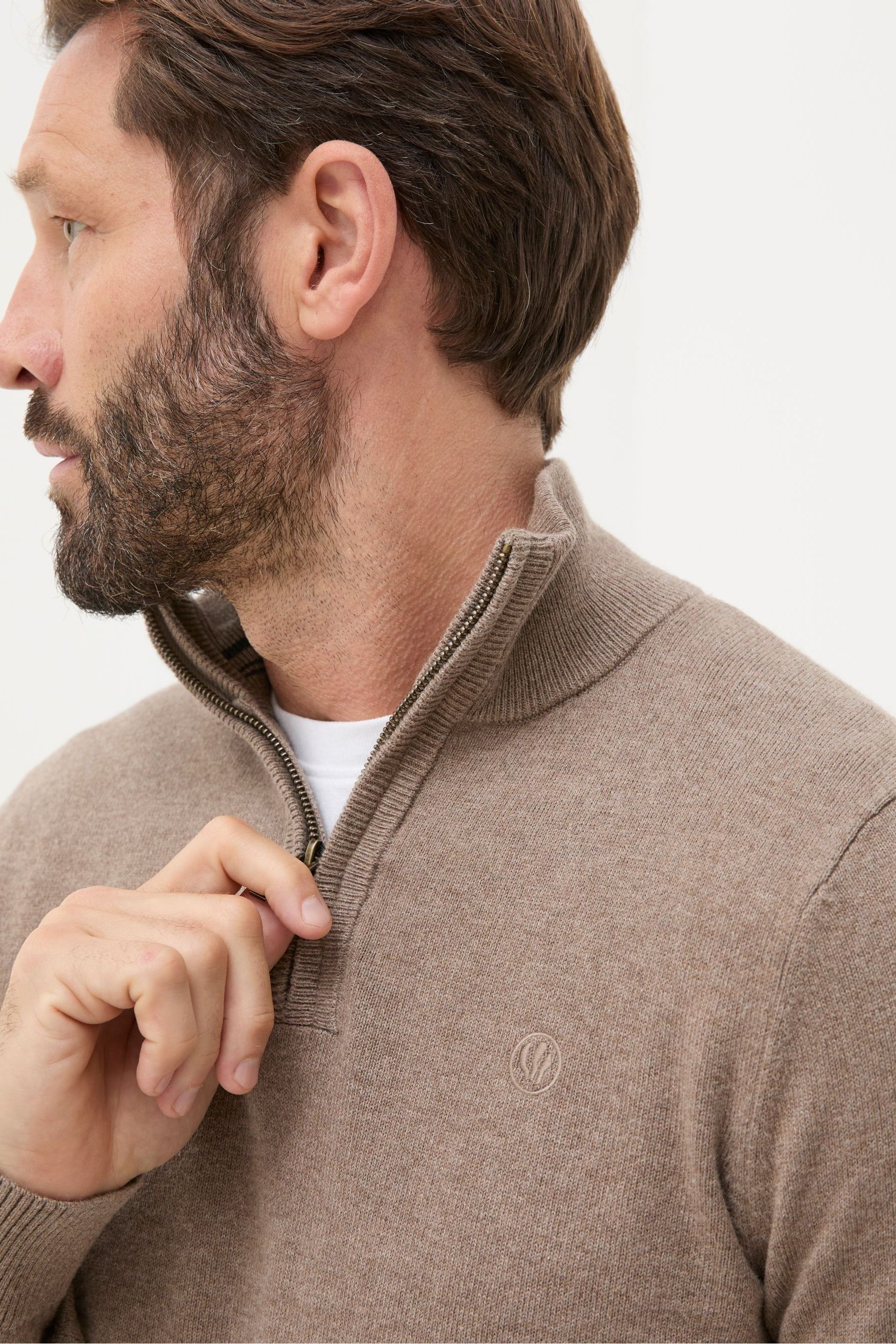Fat face cotton cashmere half neck jumper hotsell