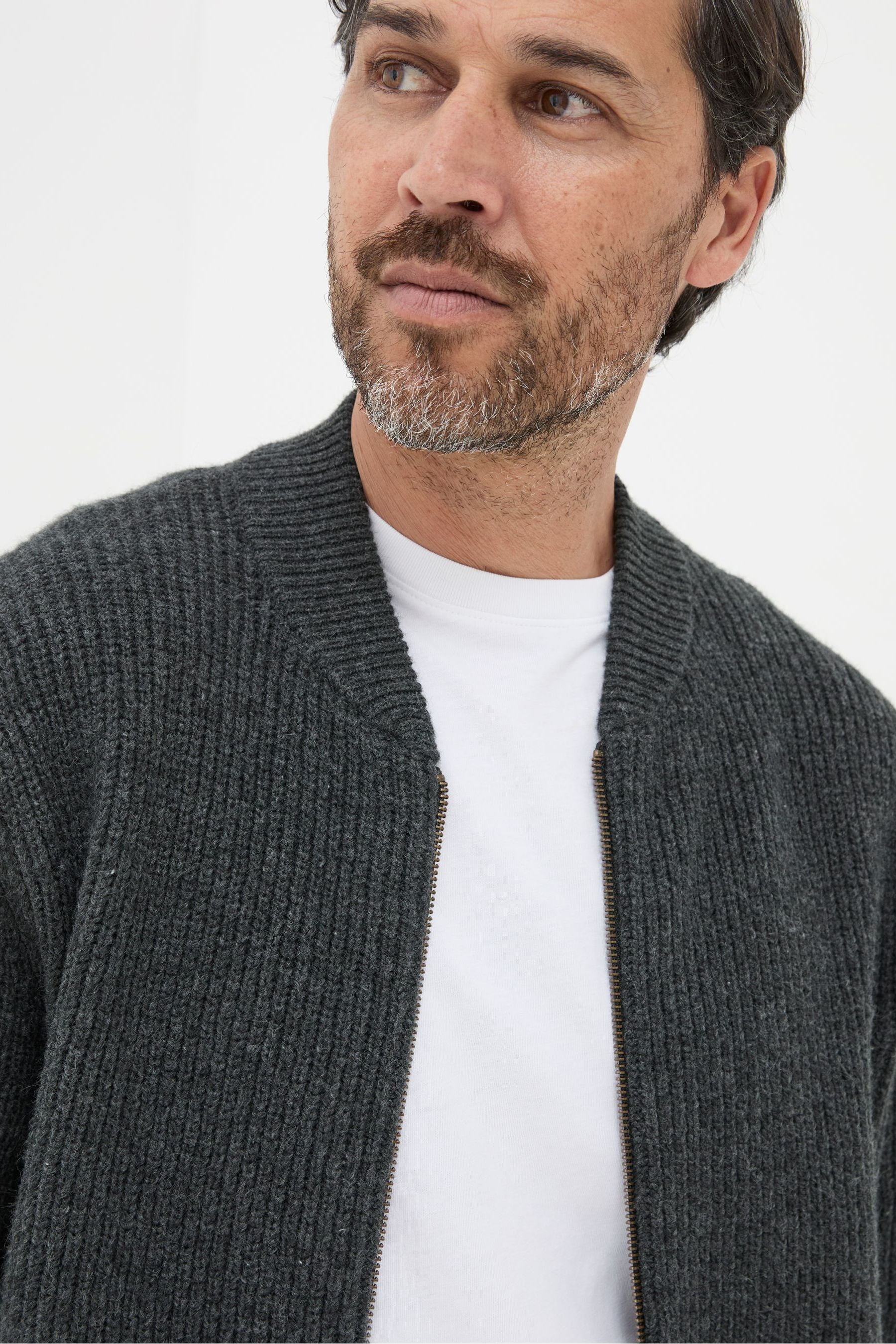Buy FatFace Charcoal Grey Knitted Bomber Cardigans from the Next UK online shop