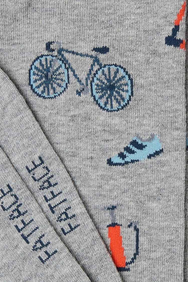 FatFace Grey Bike Parts Men's Socks 1 Pack - Image 2 of 2