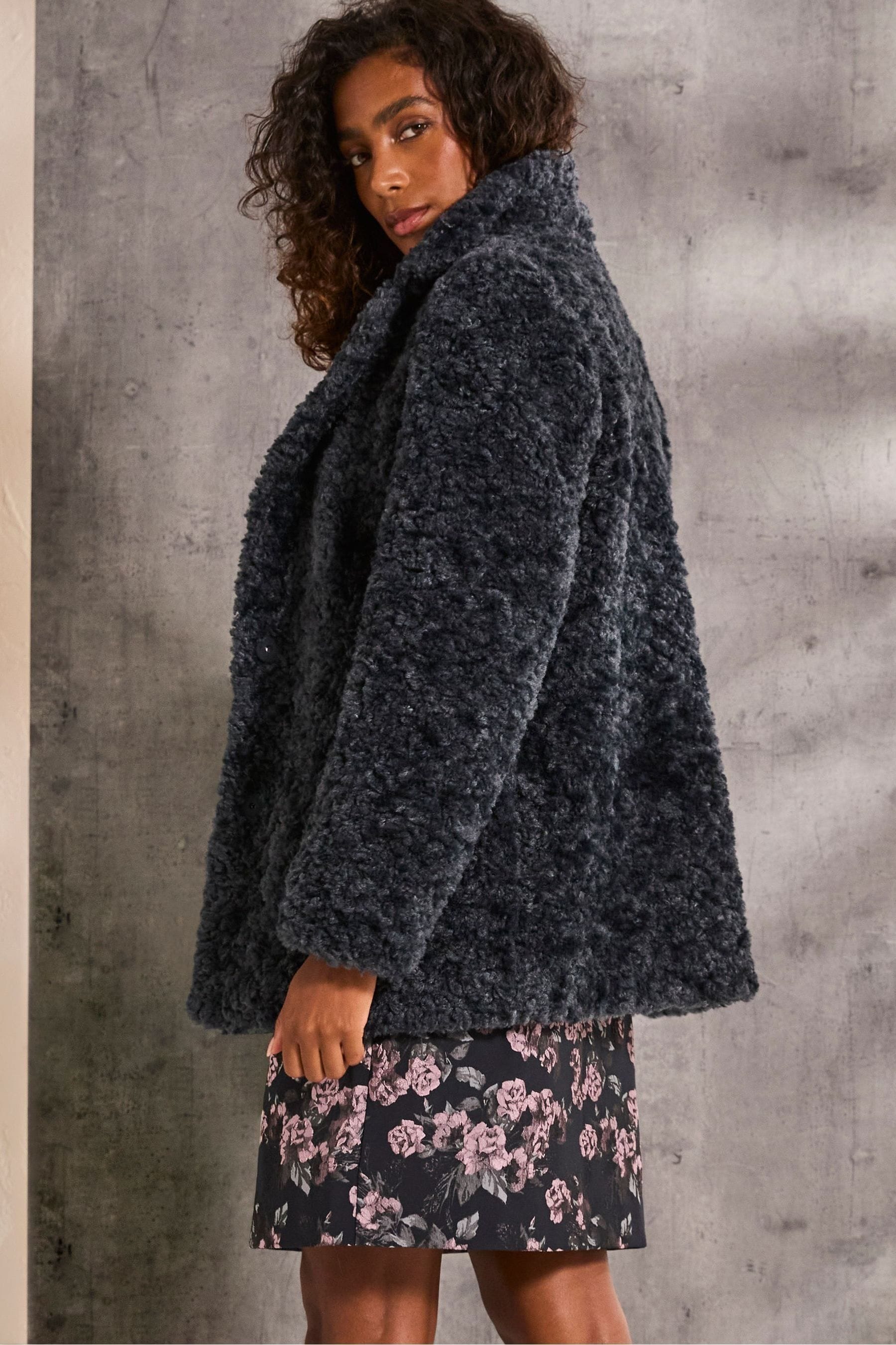 Buy FatFace Maggie Blue Short Teddy Coat from the Next UK online shop