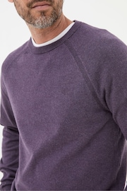 FatFace Rye Purple Cotton Cashmere Crew Neck Jumper - Image 4 of 5