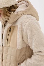 FatFace Honey Natural Fleece Quilted Jacket - Image 5 of 6