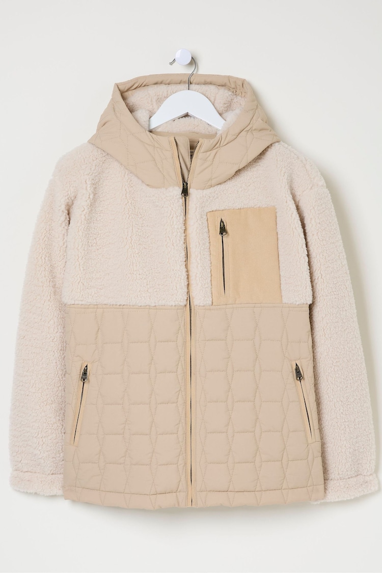 FatFace Honey Natural Fleece Quilted Jacket - Image 6 of 6