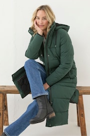 FatFace Harley Green Long Puffer Coat - Image 1 of 6