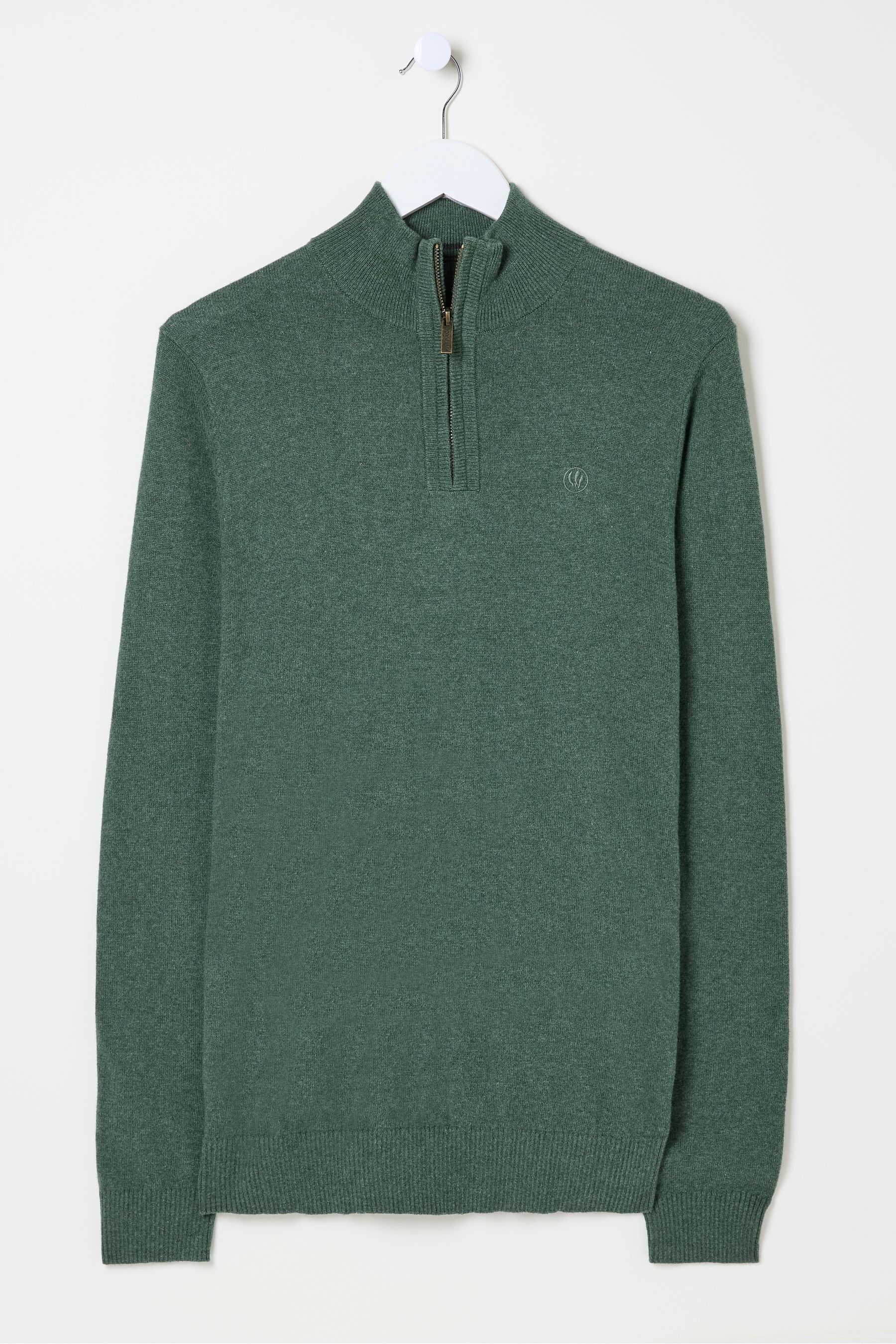 FatFace Rye Dark Green Half Neck