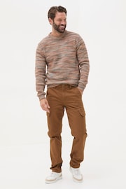 FatFace Wardly Brown Tan Canvas Cargo Trousers - Image 5 of 6