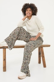 FatFace Ines Cream Paisley Wide Leg Trousers - Image 3 of 5