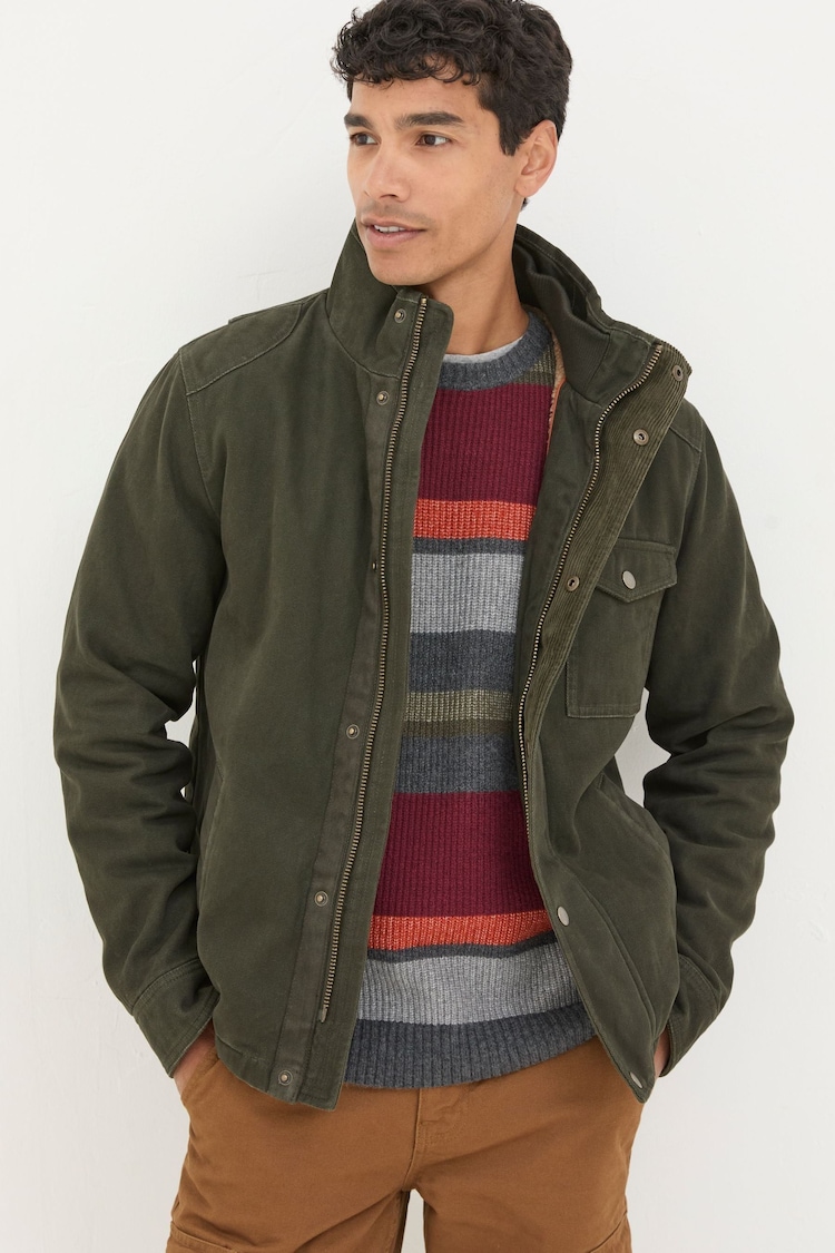 FatFace Wardley Green Canvas Jacket - Image 1 of 7