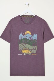 FatFace Jeep Purple Nature Graphic T-Shirt - Image 5 of 5