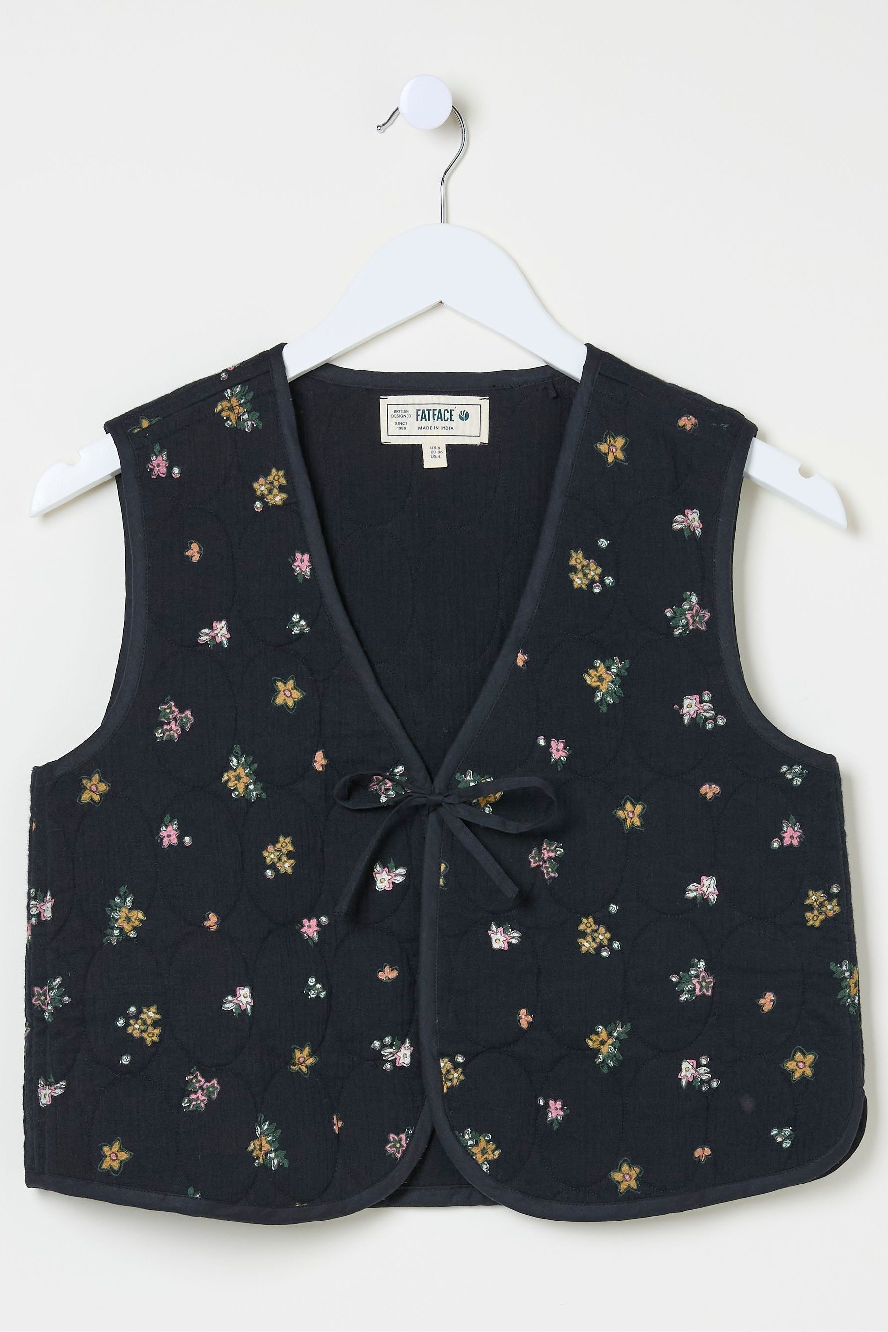 Buy FatFace Quinn Black Ditsy Paisley Quilted Waistcoat from Next Luxembourg