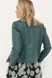 FatFace Bethany Green Quilted Biker Jacket - Image 2 of 5