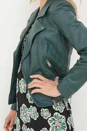 FatFace Bethany Green Quilted Biker Jacket - Image 4 of 5