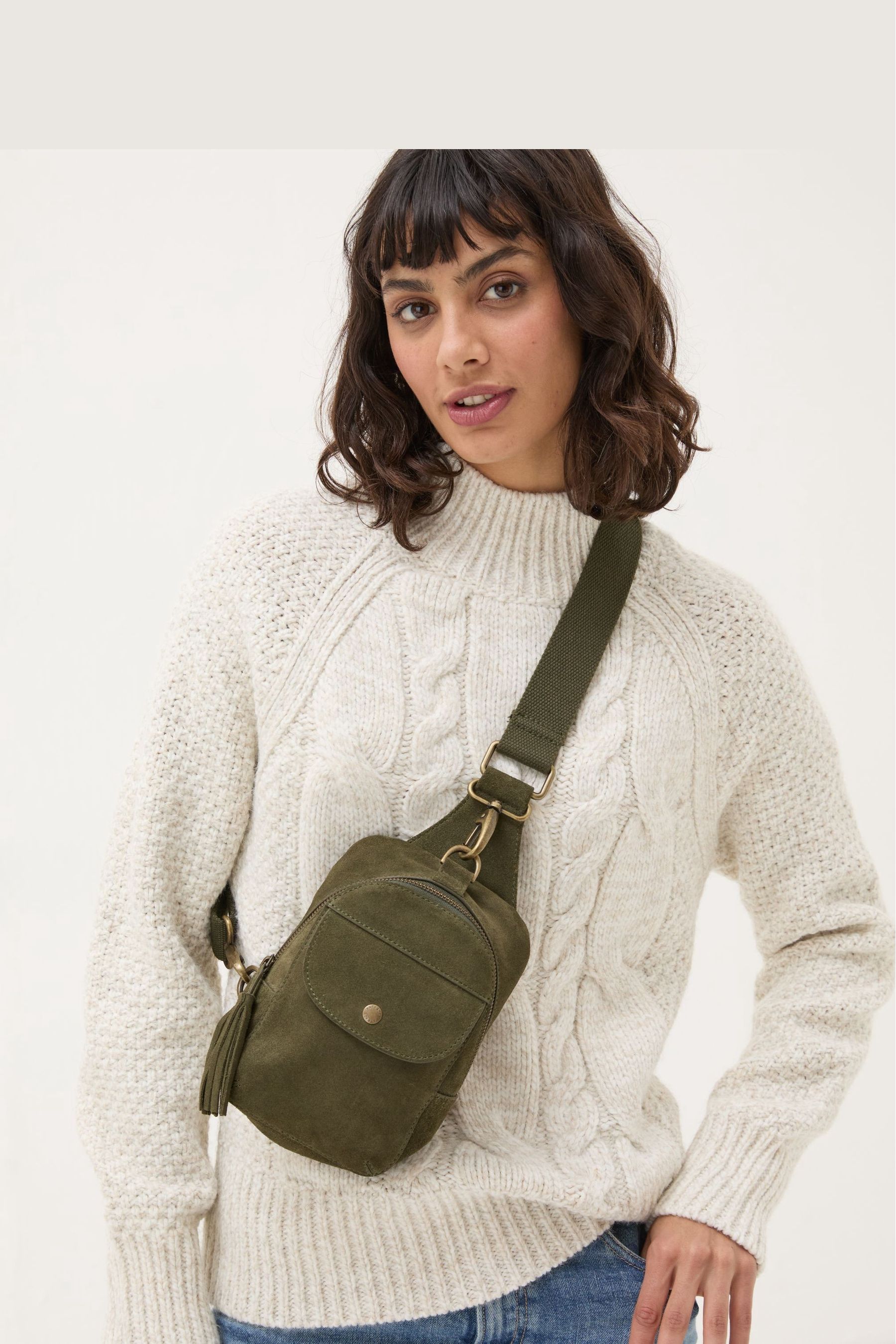 Buy FatFace Green Suede Belt Bag from the Next UK online shop