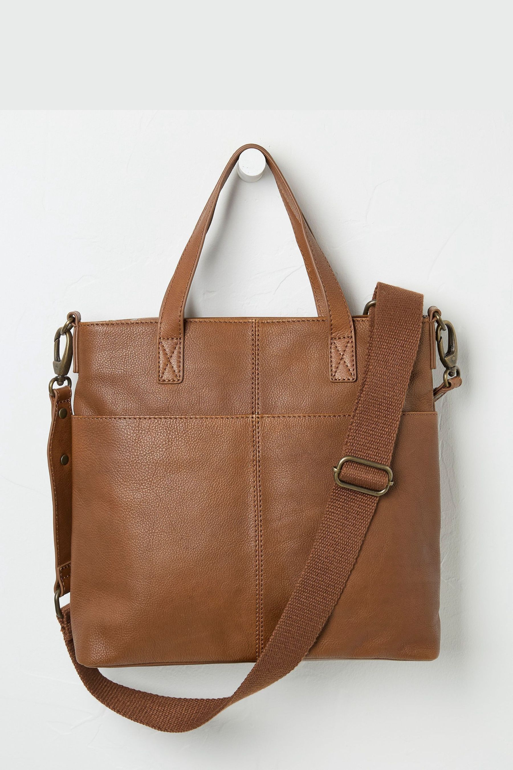 Fat face leather tote bag discount