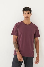 FatFace Lulworth Burgundy Red Organic Crew T-Shirt - Image 1 of 5